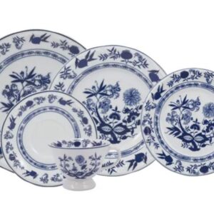 JOGO DE JANTAR E CHÁ CEBOLINHA 20 PEÇAS PORCELANA SCHMIDT 2617
