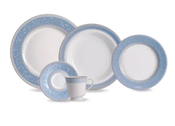 JOGO DE JANTAR E CHÁ DIVA 30 PEÇAS PORCELANA SCHMIDT 2276