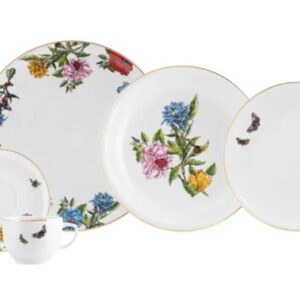 JOGO DE JANTAR E CHÁ HIPPIE CHIC 30 PEÇAS PORCELANA SCHMIDT 2439