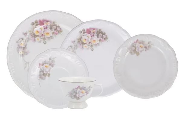 JOGO DE JANTAR E CHÁ VITÓRIA 30 PEÇAS PORCELANA SCHMIDT 0397