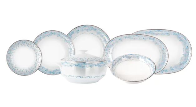 JOGO DE JANTAR SENSILE BLU 41 PEÇAS PORCELANA SCHMIDT 2424