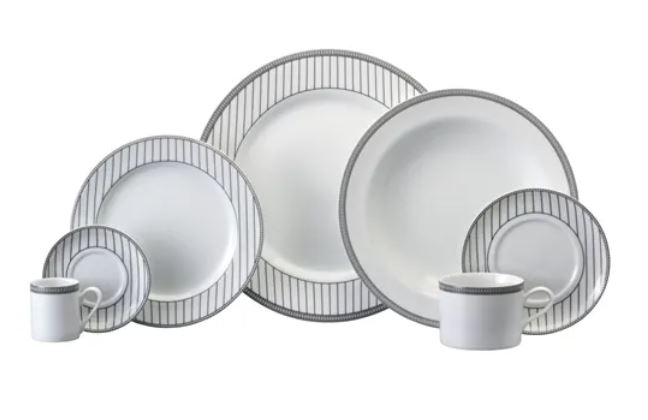 JOGO DE JANTAR CHÁ E CAFÉ ALINE 42 PEÇAS PORCELANA SCHMIDT 2263