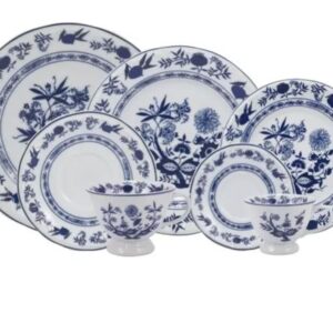 JOGO DE JANTAR CHÁ E CAFÉ CEBOLINHA 42 PEÇAS PORCELANA SCHMIDT 2617