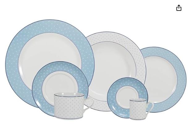JOGO DE JANTAR CHÁ E CAFÉ MAITÊ 42 PEÇAS PORCELANA SCHMIDT 2264