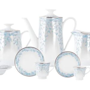 JOGO DE CHÁ E CAFÉ SENSILE BLU 53 PEÇAS PORCELANA SCHMIDT 2424
