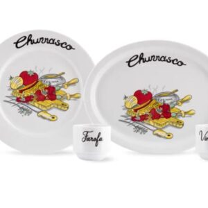 APARELHO PARA CHURRASCO 9 PEÇAS PORCELANA SCHMIDT 2435