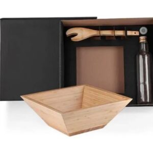 KIT PARA SALADA COM GARRAFA BAMBU / VIDRO 3 PÇS KT-90168