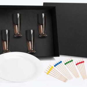 KIT PARA CERVEJA E CHURRASCO EM VIDRO E BAMBU 25 PÇS WELF KT-90136