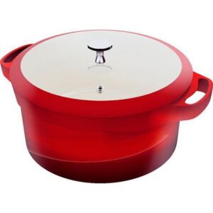 PANELA CAÇAROLA LE COOK RED 32CM 10,3 LITROS COM ALÇAS E TAMPA REVESTIMENTO CERÂMICO LC1845