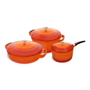 JOGO DE PANELAS INDUÇÃO 3 PEÇAS 18-24-24CM COM REVESTIMENTO CERÂMICO LE COOK LCCJ3