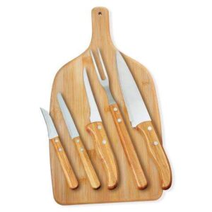 CONJUNTO PARA COZINHA EM BAMBU/INOX 6 PÇS WELF MB-33153