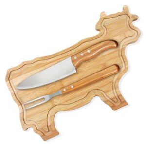 CONJUNTO PARA CHURRASCO EM BAMBU/INOX 3 PÇS WELF MB-44093