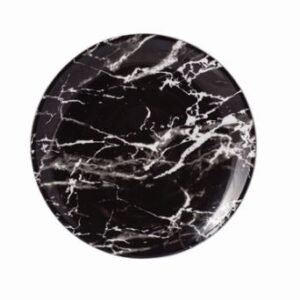 06 PRATOS DE SOBREMESA ÔNIX NEGRO PORCELAMA SCHMIDT