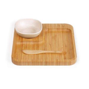 CONJUNTO PARA PETISCO E PATÊ EM BAMBU/FIBRA DE BAMBU 3 PÇS WELF PD-00563