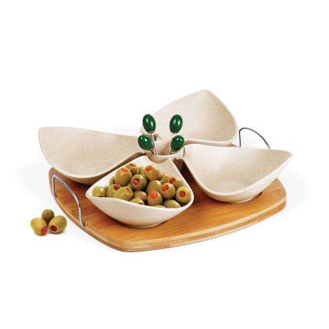CONJUNTO PARA PETISCOS EM BAMBU/FIBRA DE BAMBU 10PÇS WELF PD-03323