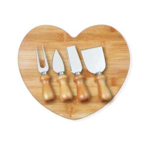 CONJUNTO PARA QUEIJO EM BAMBU/INOX 5 PÇS WELF PD-42043