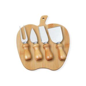 CONJUNTO PARA QUEIJO EM BAMBU/INOX 5 PÇS WELF PD-43043