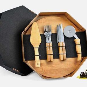 CONJUNTO PARA PIZZA EM BAMBU 35 CM 11 PEÇAS WELF PD-10353
