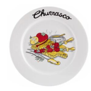 PRATO RASO 26CM CHURRASCO PORCELANA SCHMIDT 2435