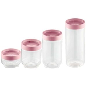 KIT ORGANIZADOR CONECTA 4 PEÇAS ROSA PLÁSTICO UZ