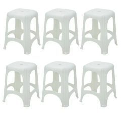 BANQUETA NITEROI BRANCA KIT COM 06 TRAMONTINA 92411/010