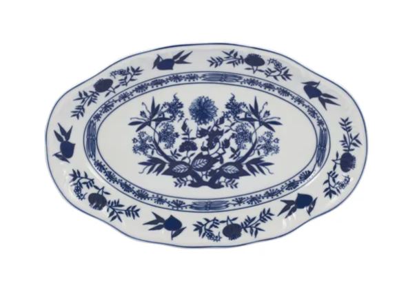 TRAVESSA RASA OVAL CEBOLINHA PORCELANA SCHMIDT 2617