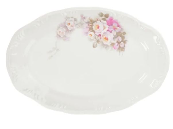 TRAVESSA RASA OVAL ETERNA PORCELANA SCHMIDT E351