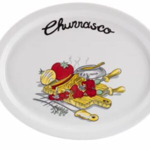 TRAVESSA RASA 29CM CHURRASCO PORCELANA SCHMIDT 2435