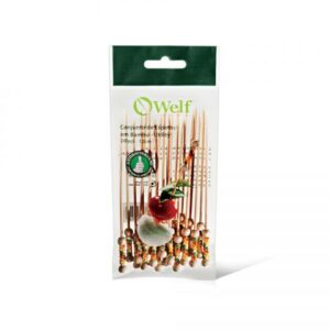 CONJUNTO DE ESPETOS EM BAMBU UTILITY 20 PEÇAS 12CM WELF UP-52203
