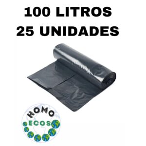 SACO PARA LIXO EM ROLO 100 LITROS HOMO ECOS C/ 25 UNIDADES