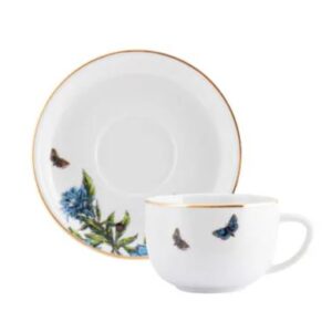 XÍCARA DE CAFÉ COM PIRES 100ML HIPPIE CHIC PORCELANA SCHMIDT 2439