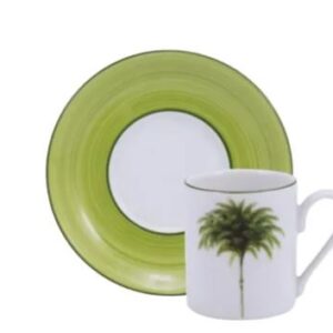 XÍCARA DE CAFÉ COM PIRES 60ML PALMEIRAS PORCELANA SCHMIDT 2258