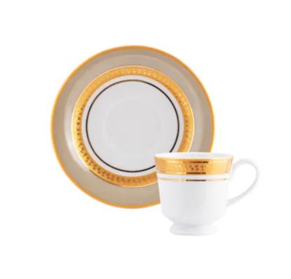 XÍCARA DE CAFÉ COM PIRES TOPAZIO IMPERIAL PORCELANA SCHMIDT 2442