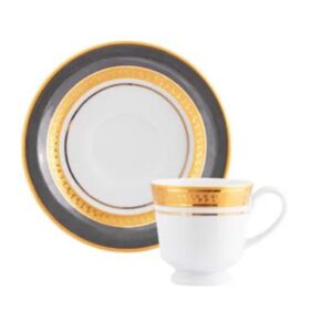 XÍCARA DE CAFÉ COM PIRES 60ML TURMALINA CINZA SCHMIDT 2443