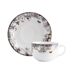 XÍCARA DE CAFÉ COM PIRES 100ML VIVEIRO PORCELANA SCHMIDT 2440