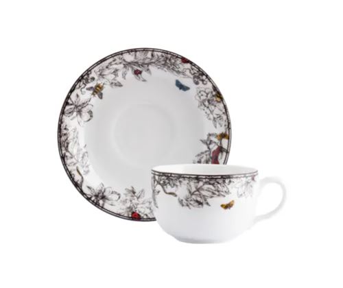 XÍCARA DE CAFÉ COM PIRES 100ML VIVEIRO PORCELANA SCHMIDT 2440
