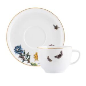 XÍCARA DE CHÁ COM PIRES 200ML HIPPIE CHIC PORCELANA SCHMIDT 2439