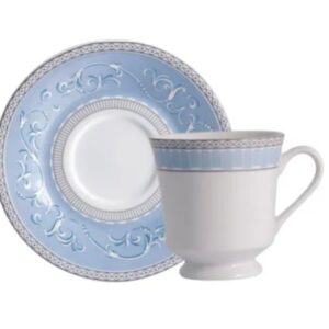 XÍCARA DE CHÁ COM PIRES 200ML SENSILI BLU PORCELANA SCHMIDT 2424