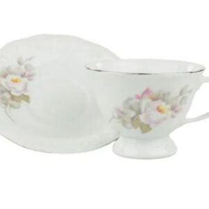 XÍCARA DE CHÁ COM PIRES 200ML VITÓRIA PORCELANA SCHMIDT 0397