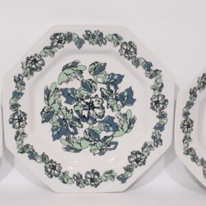 CONJUNTO DE 18 PRATOS COM DECORAÇÃO AGUAPÉ LINHA REAL PORCELANA SCHMIDT 0041