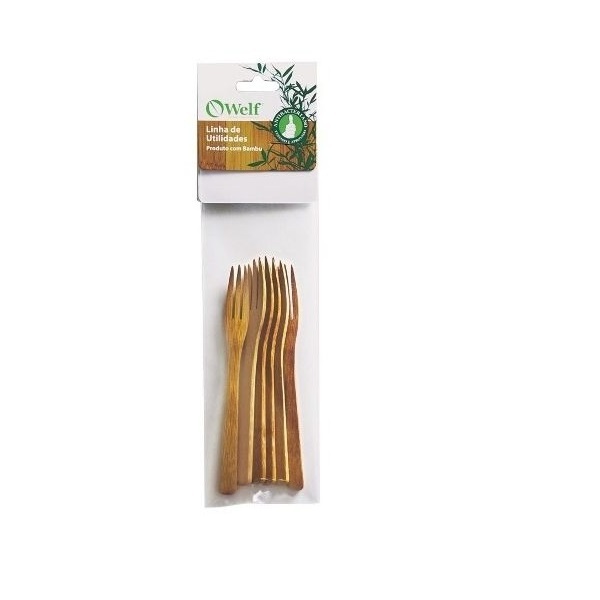 CONJUNTO GARFINHOS EM BAMBU UTILITY 14 CM 6 PEÇAS WELF UB-06783