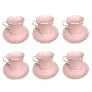 06 XÍCARAS DE CAFÉ COM PIRES ROSA FRACTAL FOLK GERMER