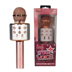MICROFONE INFANTIL STAR VOICE BLUETOOTH ROSE ZP00996 ZOOP TOYS